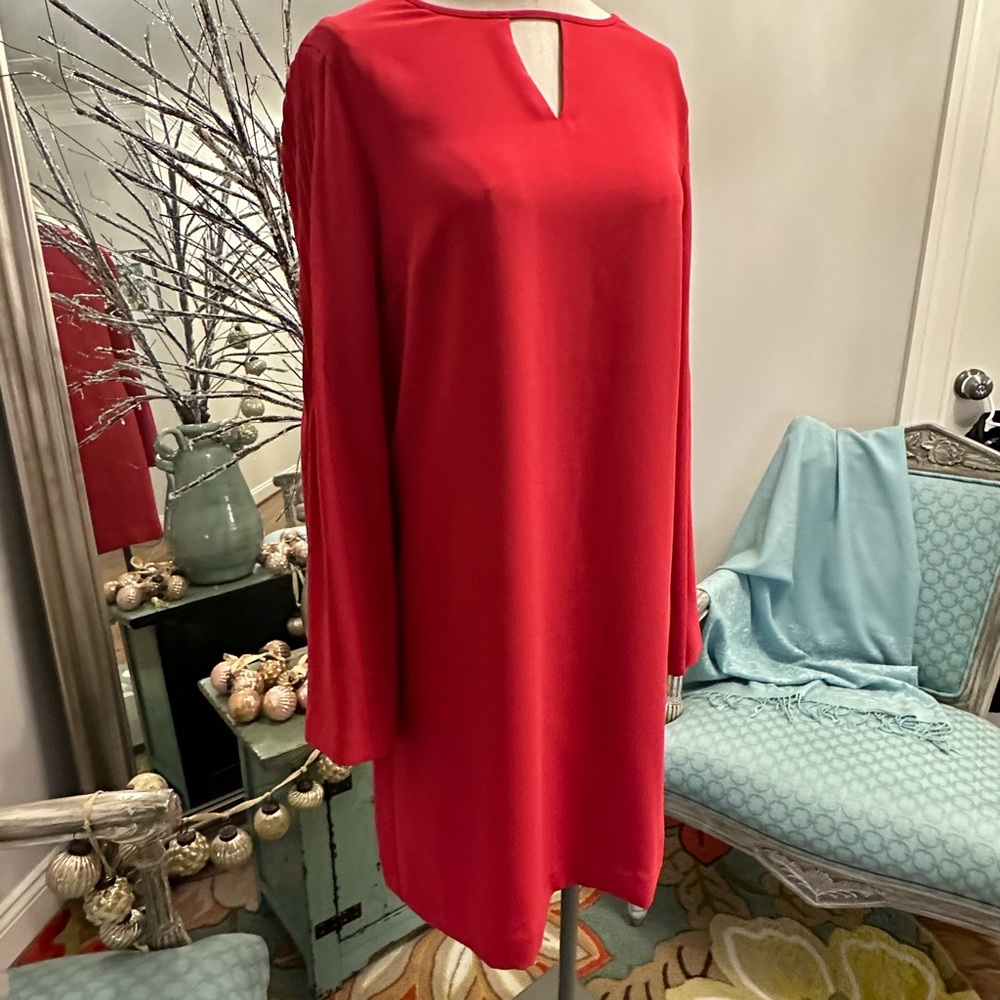 Ann Taylor shift style dress with bell sleeves